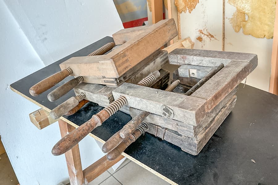 8 Holz Schraubzwingen